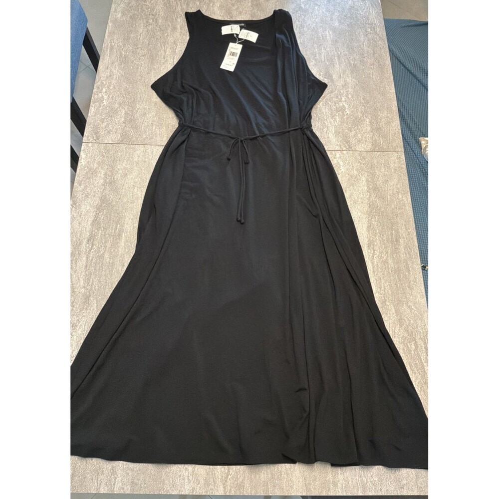 Eileen Fisher 1X Jersey Tank Dress Easy Fit Full Length Pockets Capsule Minimal - Picture 6 of 6